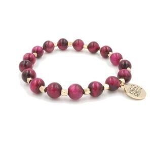 RETAIL $25 Kinsley Armelle Farrah Collection Raspberry Wine Bracelet*Tiger Stone